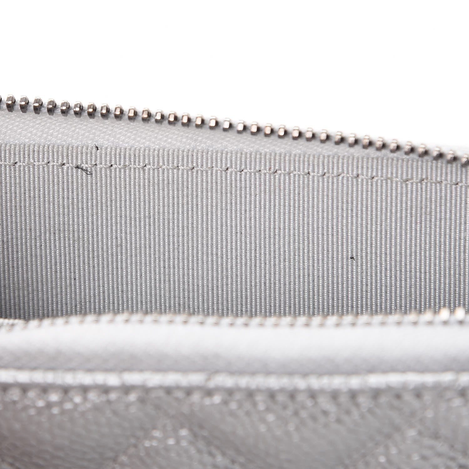 Chanel Metallic Caviar Quilted Zip Coin Purse Silver 8 of 11
