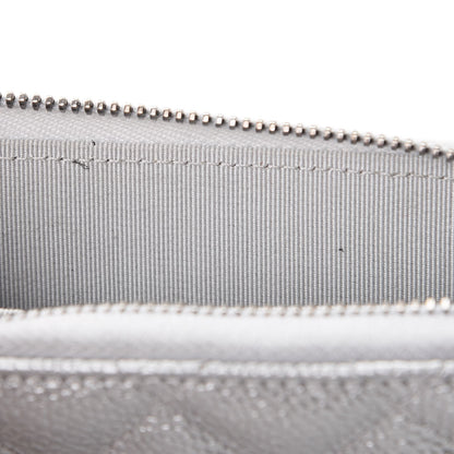 Chanel Metallic Caviar Quilted Zip Coin Purse Silver 8 of 11