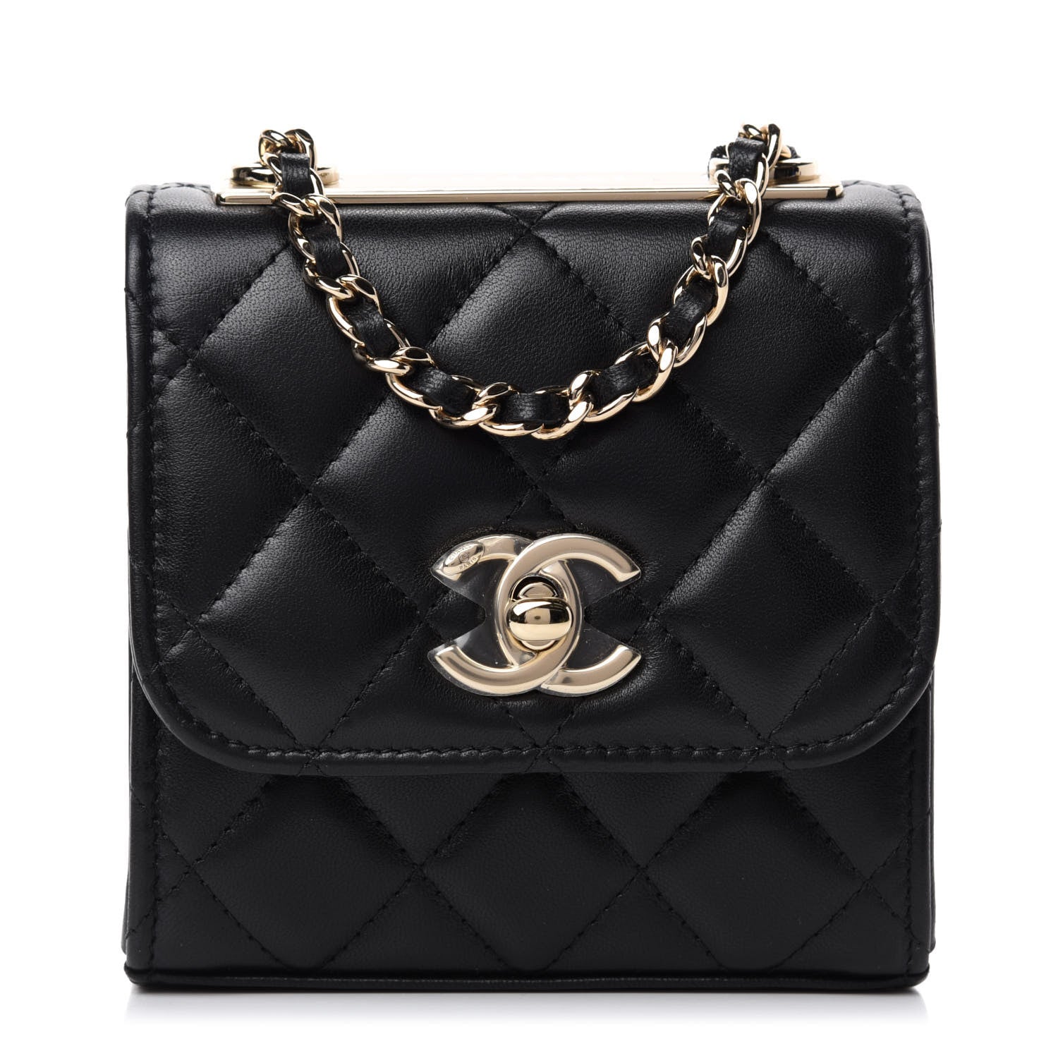 Chanel Lambskin Quilted Mini Trendy CC Chain Wallet Black 1 of 11