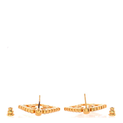 Chanel Crystal Diamond CC Earrings Gold 3 of 5