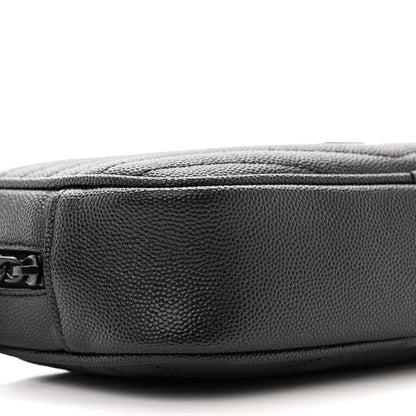 Saint Laurent Grain De Poudre Matelasse Monochrome Monogram Mini Lou Camera Bag Black 9 of 11