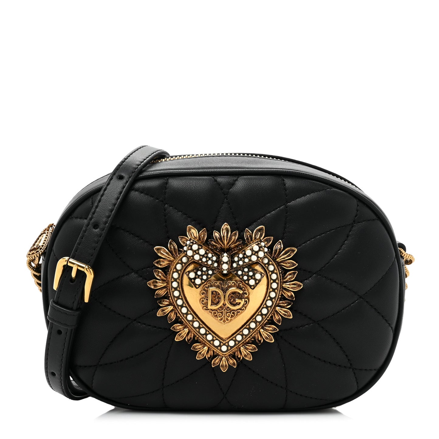 Smooth Calfskin Mini Devotion Camera Bag Black