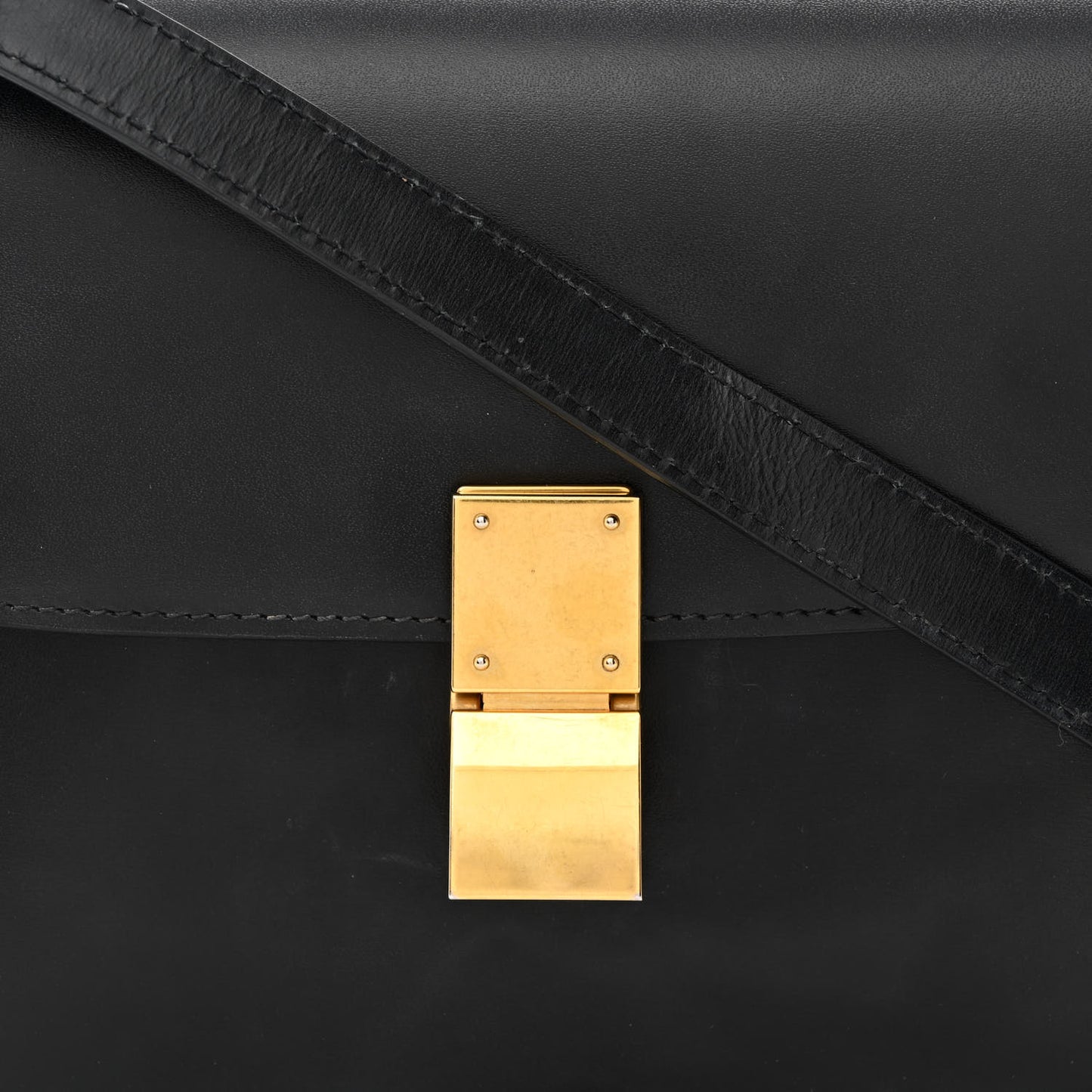 Box Calfskin Teen Classic Box Flap Bag Black