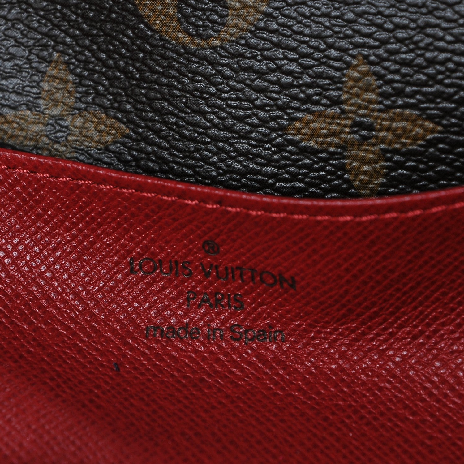 Louis Vuitton Monogram Emilie Wallet Red 5 of 6