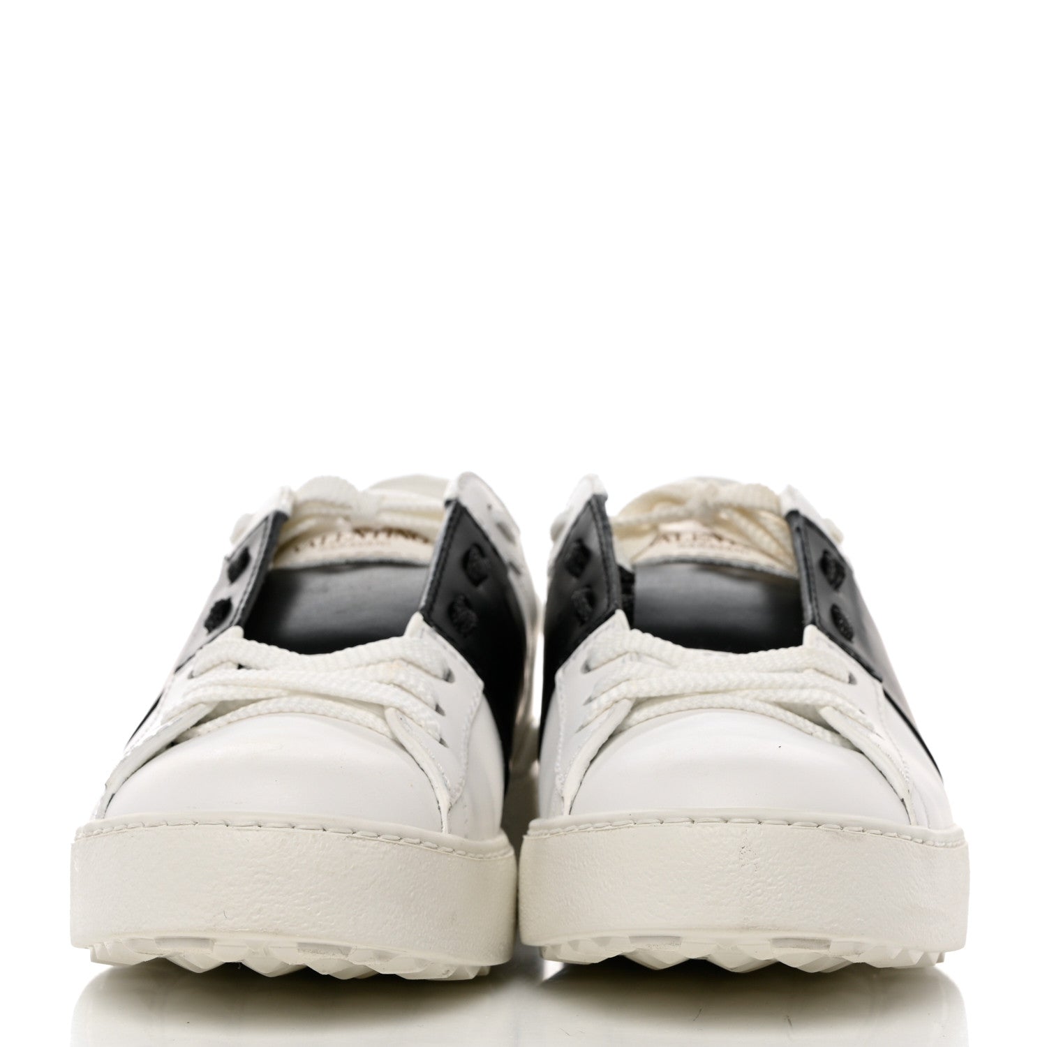Valentino Garavani Calfskin Womens Rockstud Open Sneakers 36.5 White Black 2 of 8