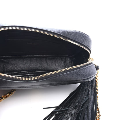 Saint Laurent Grain De Poudre Matelasse Monogram Mini Lou Camera Bag Black 4 of 4