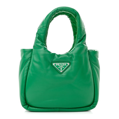 Prada Nappa Soft Padded Small Double Handled Shoulder Bag Mango 1 of 12