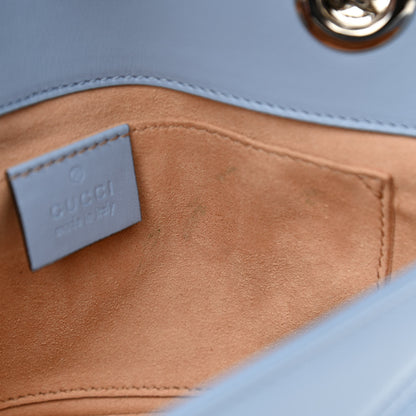 Gucci Calfskin Matelasse Mini GG Marmont Shoulder Bag Porcelain Light Blue 8 of 11