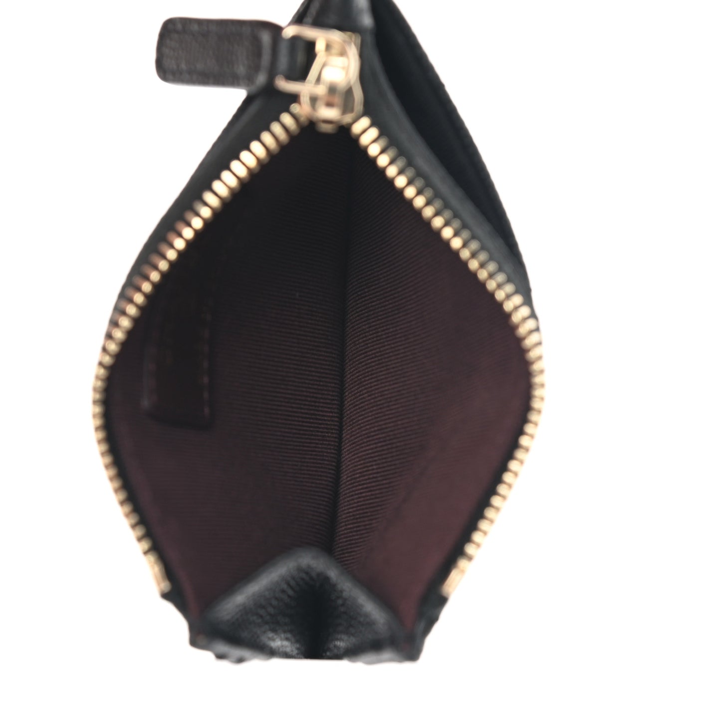 Caviar Quilted CC Zip Card Holder Black