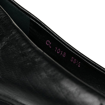 Christian Dior Calfskin Pointed Toe Flats 38.5 Black Pink 7 of 9