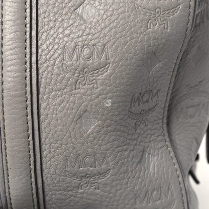 MCM Calfskin Ottomar Monogram Essential Boston Bag Grey 11 of 12