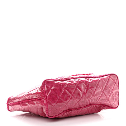 Chanel Vinyl Quilted Funny Tweed Tote Fuchsia 4 of 12