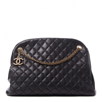 Chanel Lambskin Quilted Large Just Mademoiselle Bowling Bag Black 1 of 8