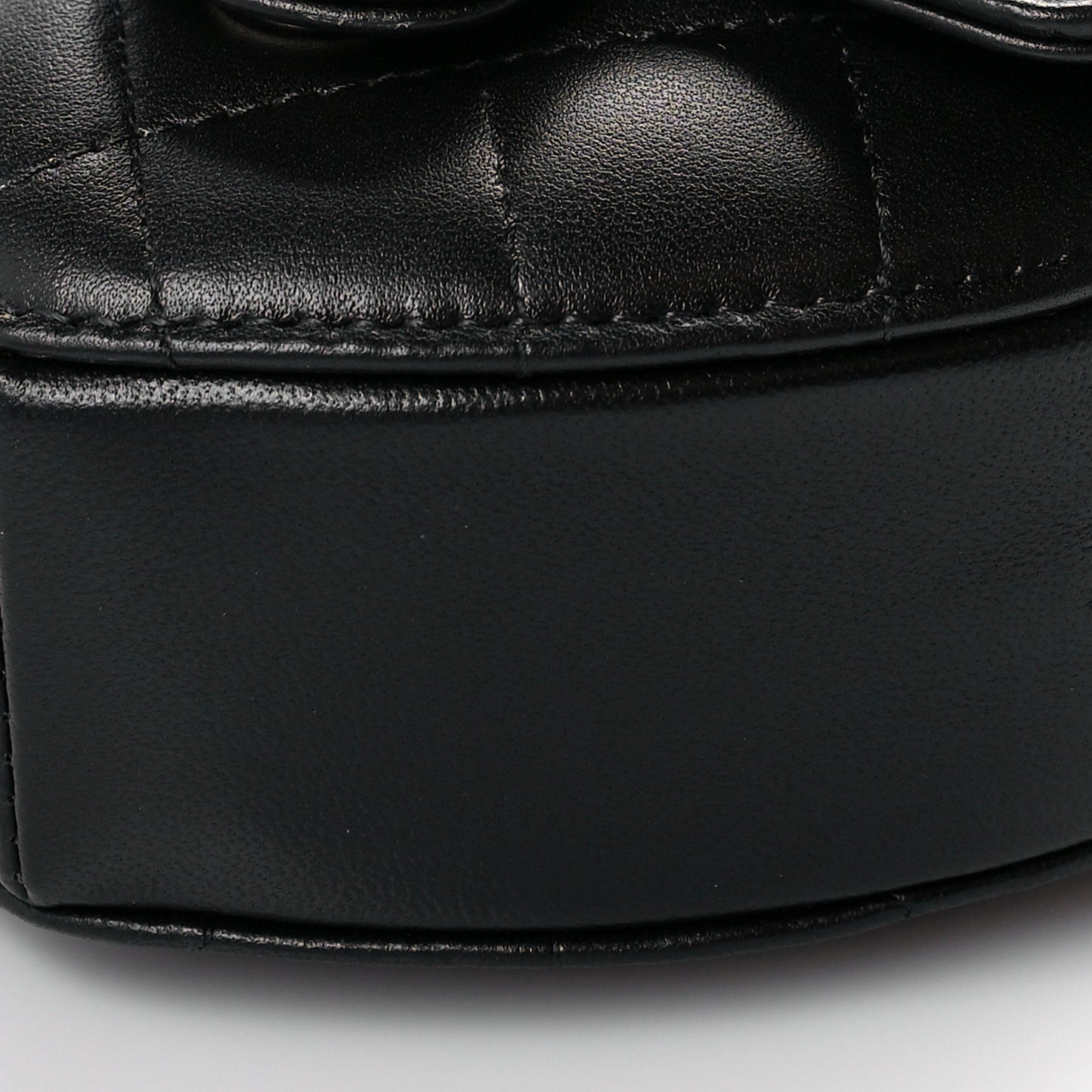 Lambskin Quilted CC In Love Heart Waist Belt Bag With Chain Black