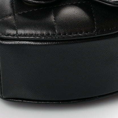 Chanel Lambskin Quilted CC In Love Heart Waist Belt Bag With Chain Black 10 of 11