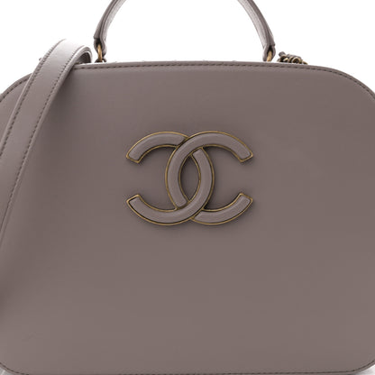 Chanel Shiny Calfskin Goatskin Quilted Coco Curve Vanity Grey 8 of 11