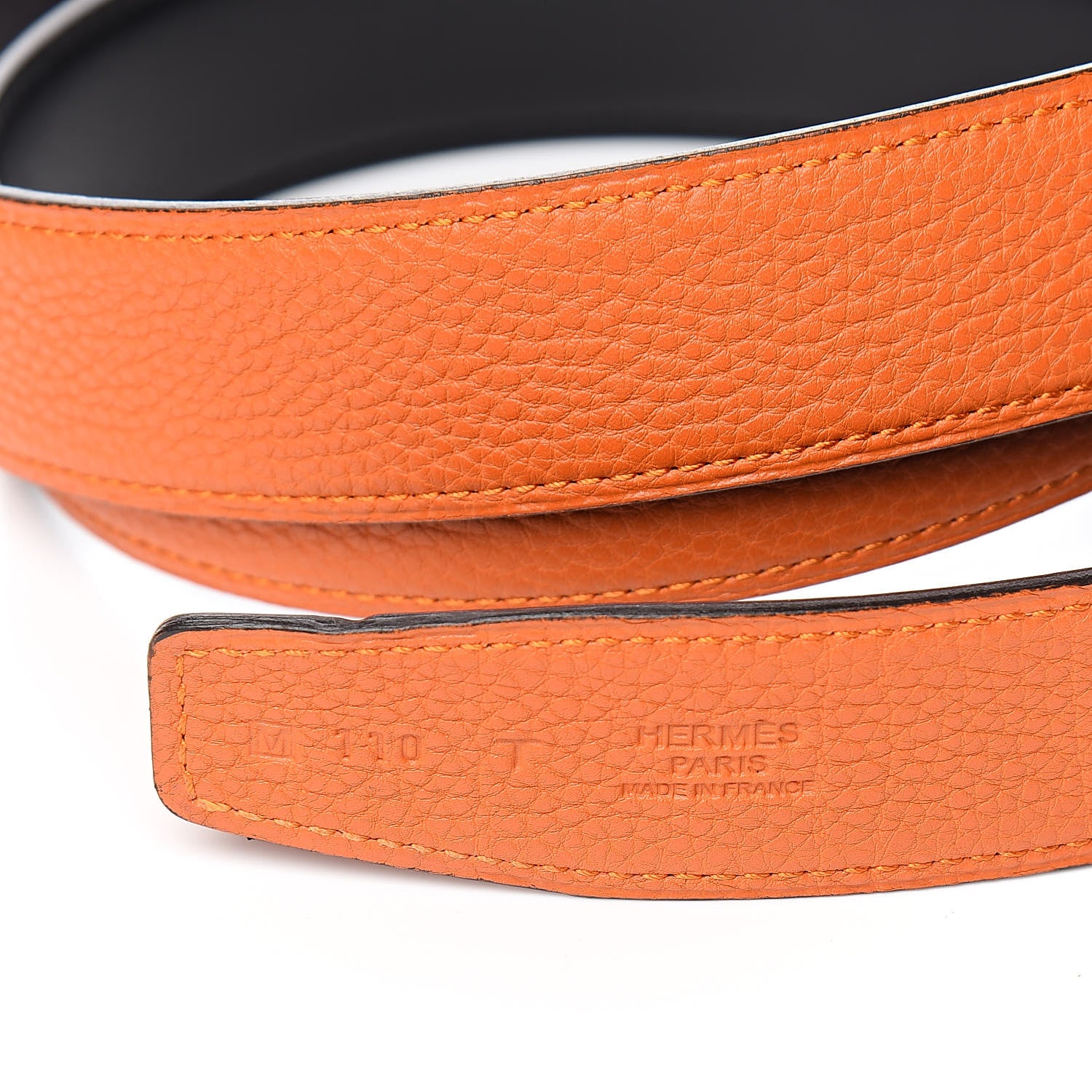 Hermes Swift Togo 32mm Constance Reversible H Belt 110 Black Orange 6 of 7