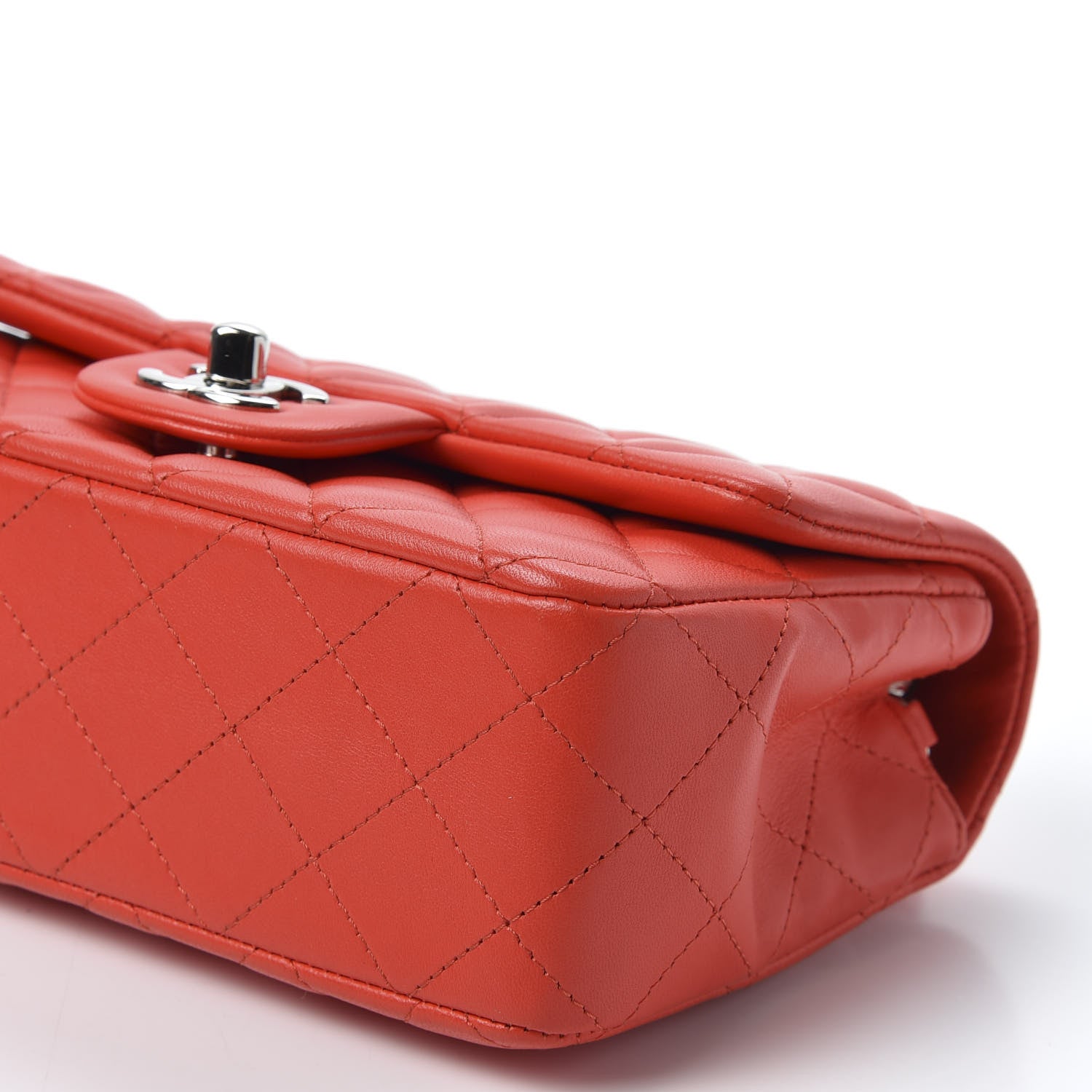 Chanel Lambskin Quilted Mini Rectangular Flap Red 6 of 10