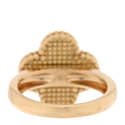 Van Cleef & Arpels 18K Yellow Gold Diamond Black Onyx Vintage Alhambra Ring 48 4.5 3 of 4