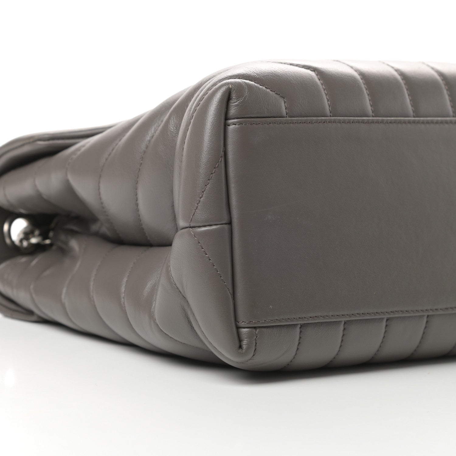 Saint Laurent Calfskin Y Quilted Monogram Medium Loulou Chain Satchel Earth 8 of 12