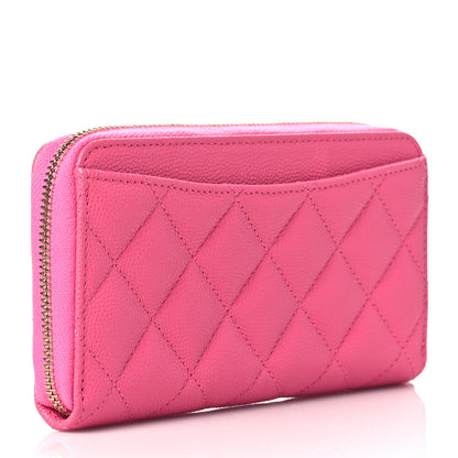 Chanel Caviar Quilted Medium Zip Around Wallet Pink 3 of 10