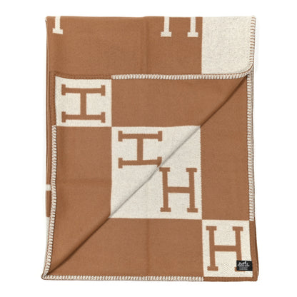 Hermes Wool Cashmere Avalon Blanket Ecru Camel 2 of 3