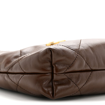 Chanel Shiny Calfskin Quilted Mini Chanel 22 Brown 9 of 10