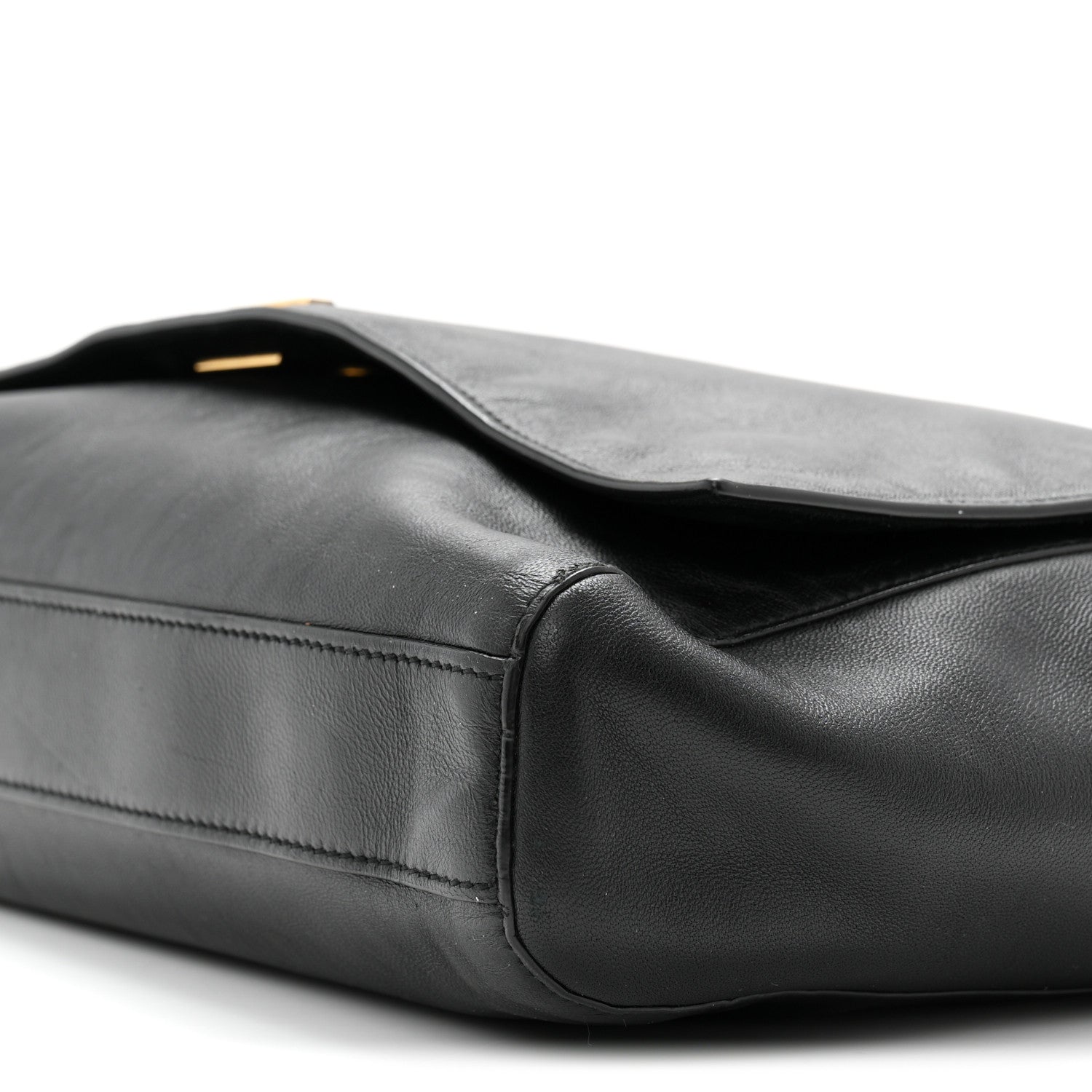 Saint Laurent Smooth Calfskin Suede Medium Reversible Monogram Kate Satchel Black 10 of 10