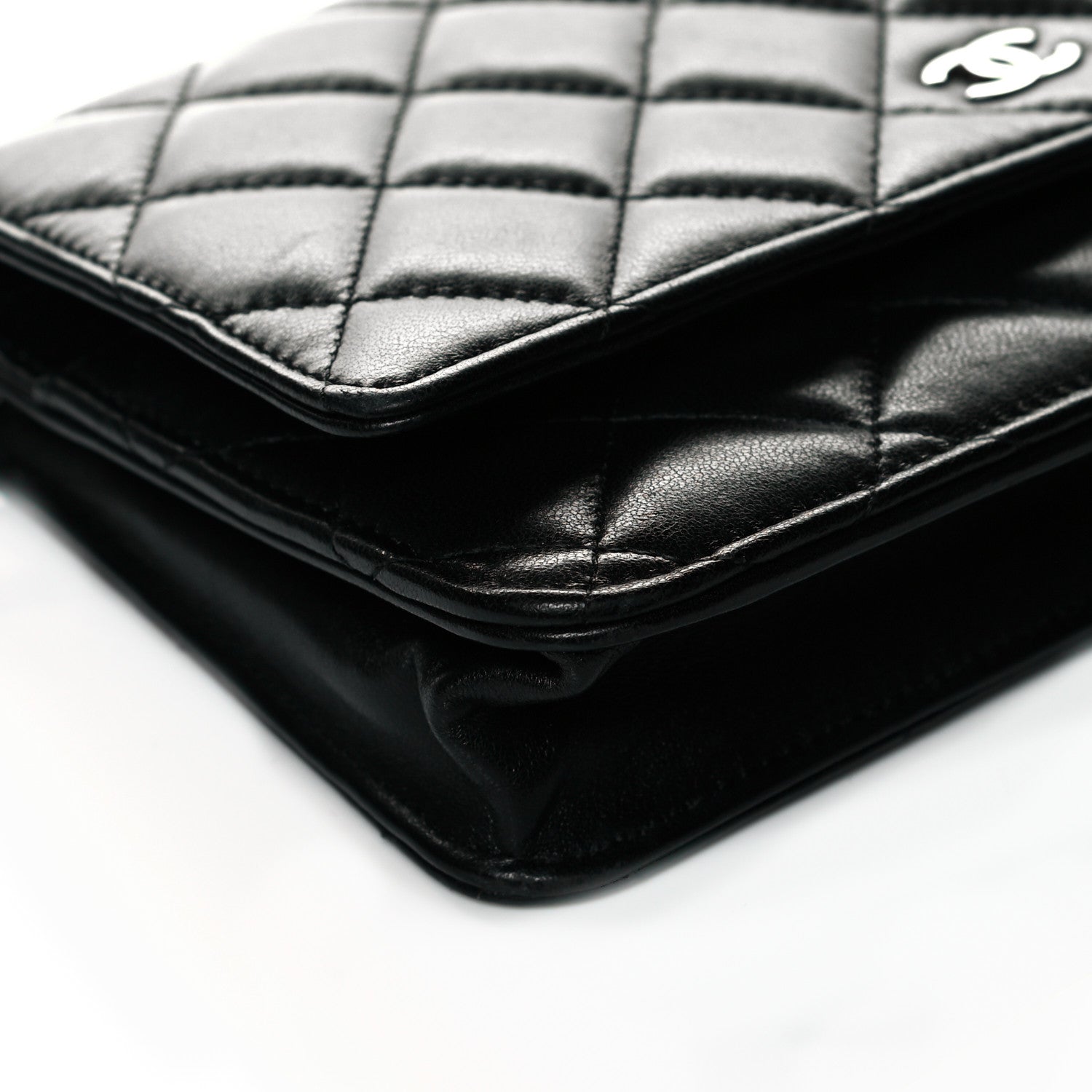 Chanel Lambskin Quilted Wallet On Chain WOC Black 11 of 15