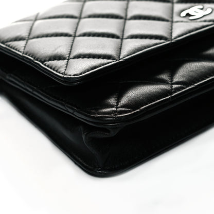 Chanel Lambskin Quilted Wallet On Chain WOC Black 11 of 15