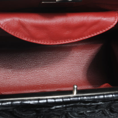 Prada Shiny Crocodile Framed Bag Black 6 of 9
