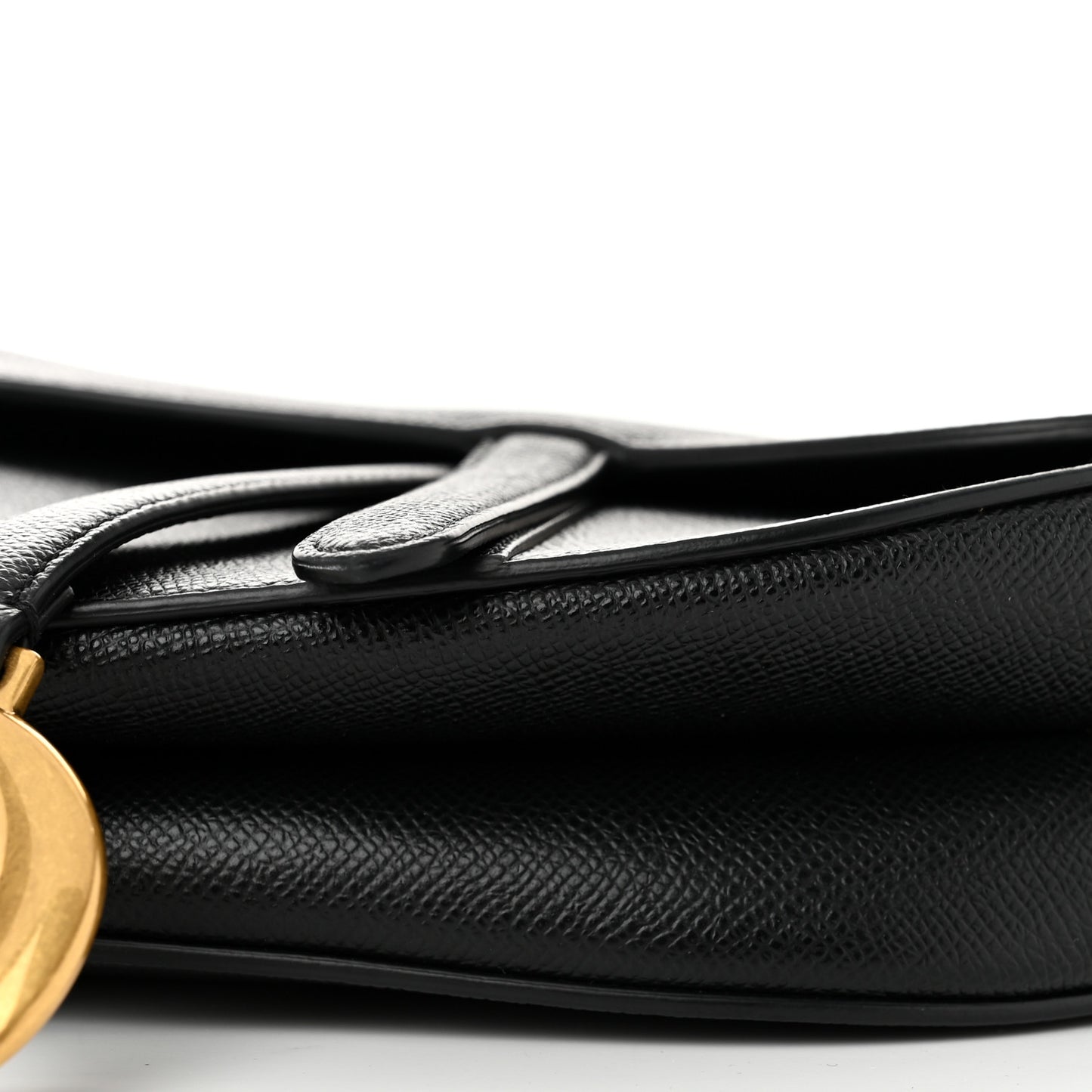 Grained Calfskin Saddle Bag Black