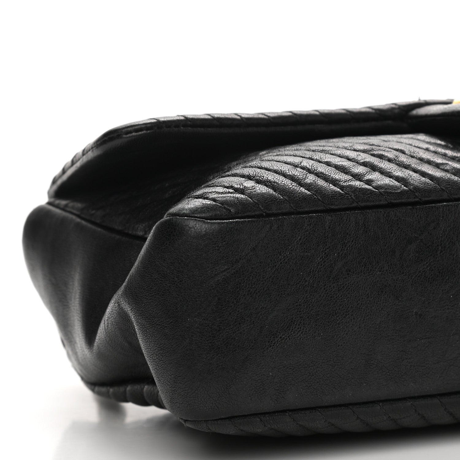 Chanel Calfskin Chevron Quilted Medium Surpique Flap Black 8 of 12