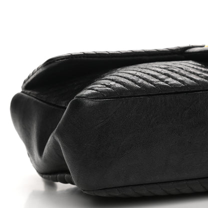 Chanel Calfskin Chevron Quilted Medium Surpique Flap Black 8 of 12