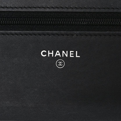 Chanel Patent Calfskin Quilted Boy Wallet On Chain WOC Black 6 of 11