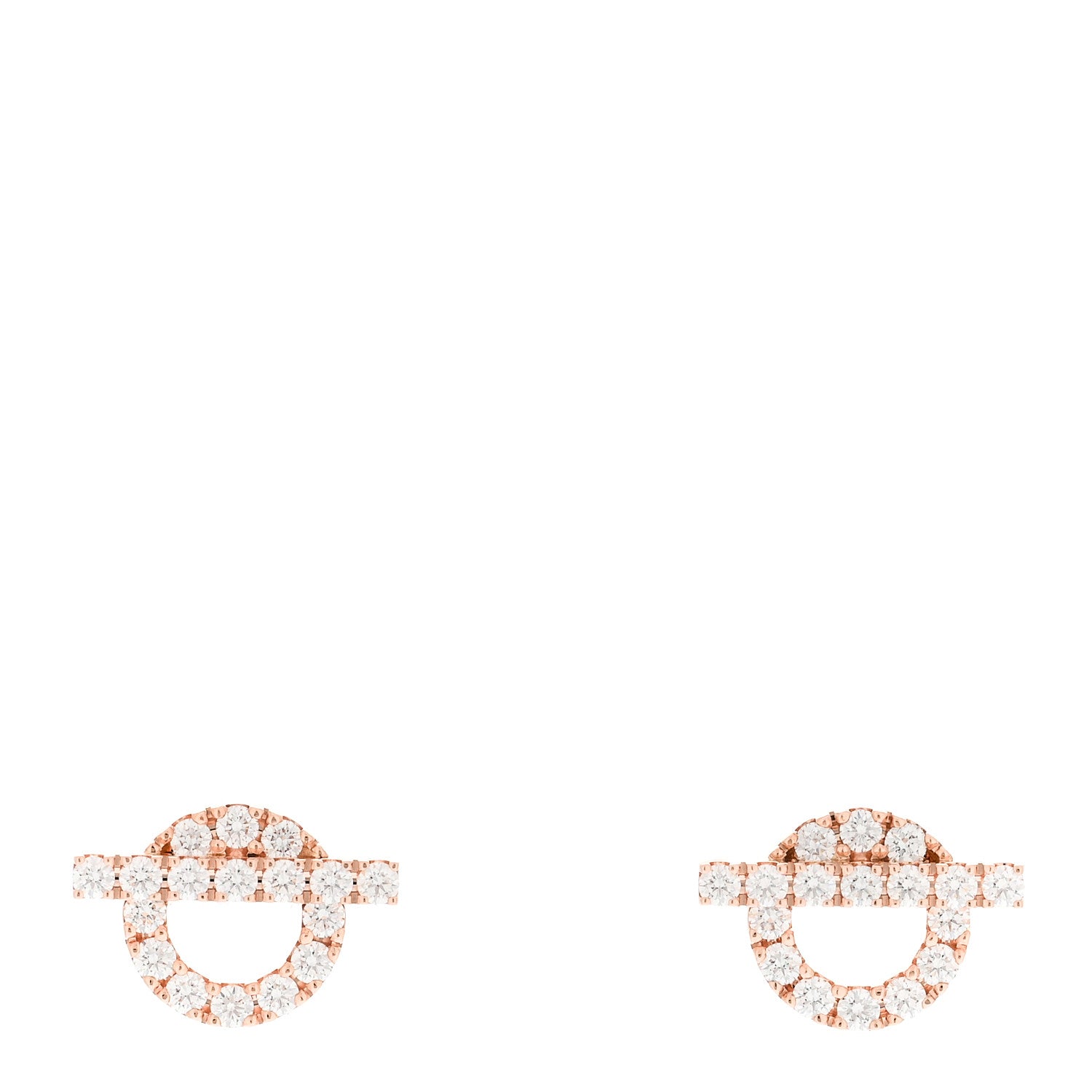 Hermes 18K Rose Gold Diamond Finesse Earrings 1 of 4