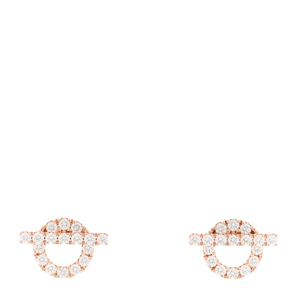 Hermes 18K Rose Gold Diamond Finesse Earrings 1 of 4