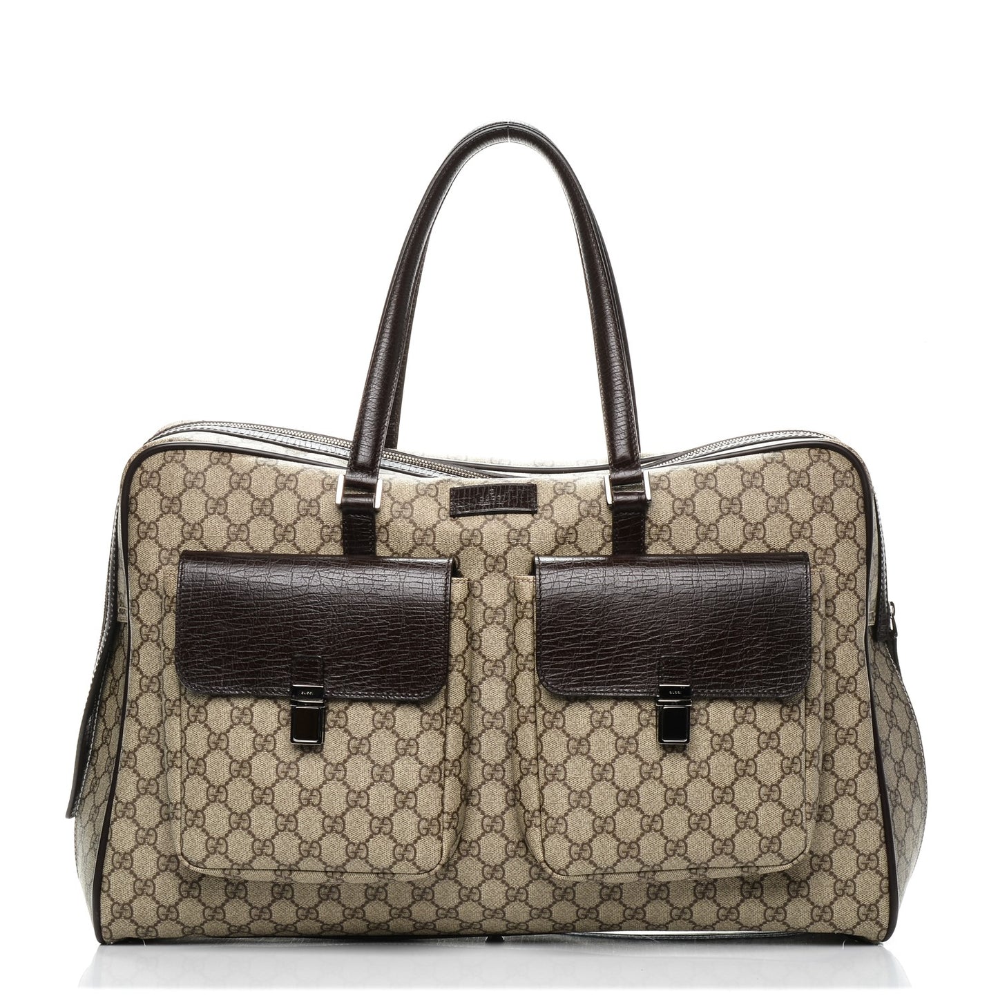 GG Plus Monogram Duffle Bag Dark Brown