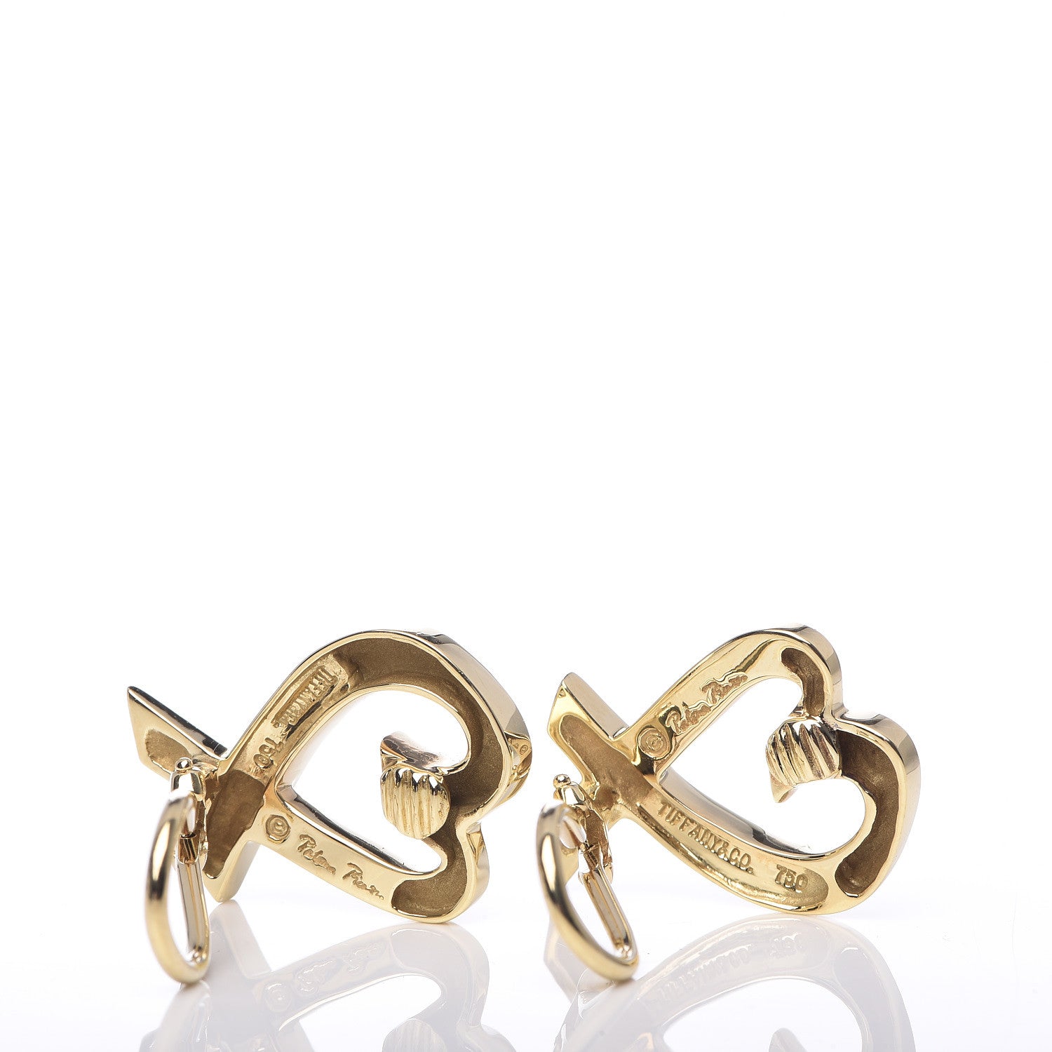 Tiffany 18K Yellow Gold Medium Paloma Picasso Loving Heart Clip-On Earrings 3 of 4