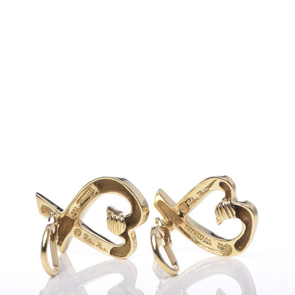 Tiffany 18K Yellow Gold Medium Paloma Picasso Loving Heart Clip-On Earrings 3 of 4