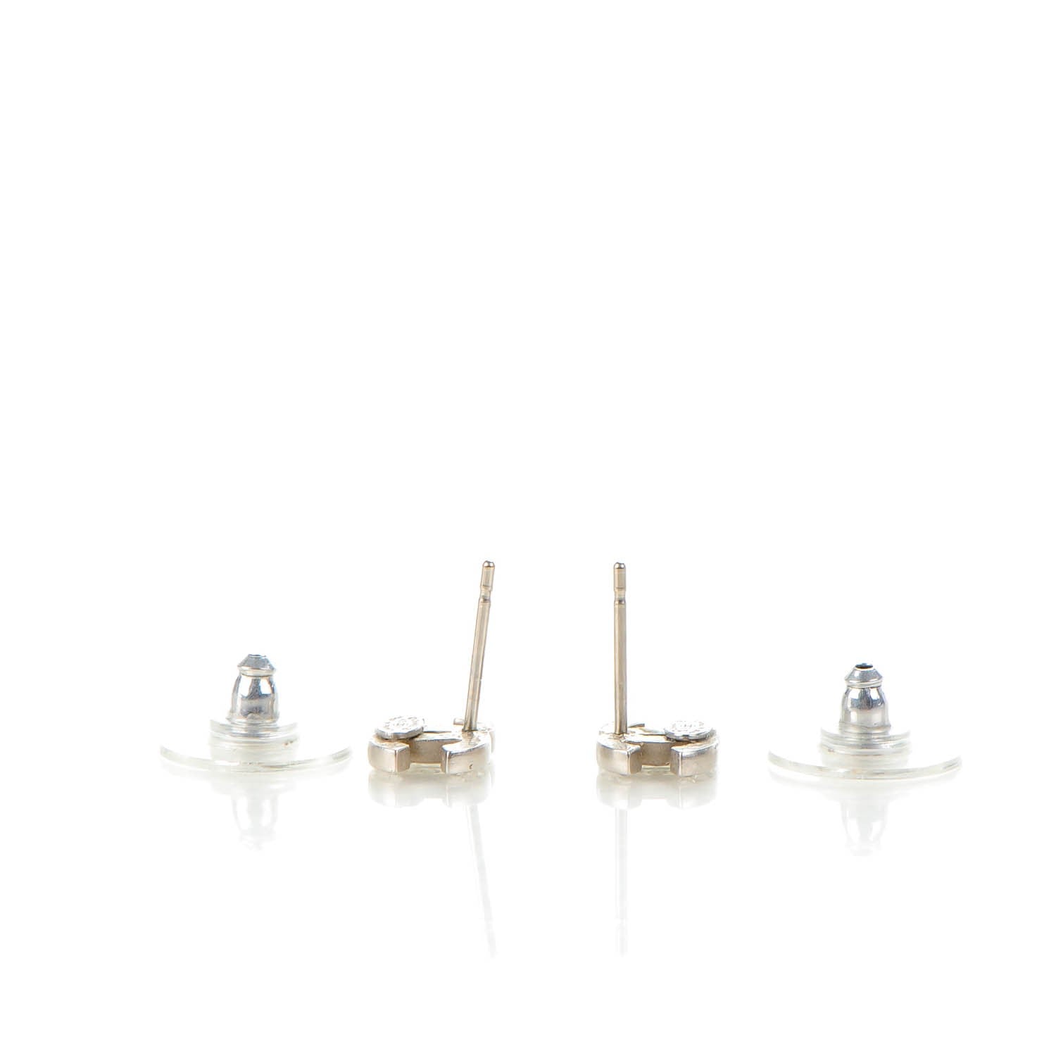Chanel Crystal Mini Timeless CC Earrings Silver 4 of 5