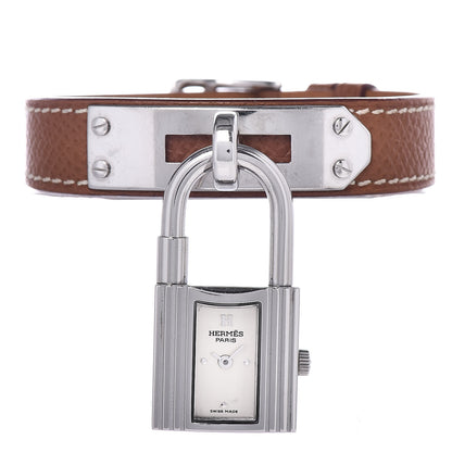 Hermes Stainless Steel Courchevel 20mm Kelly Cadena Quartz Watch Gold 1 of 6