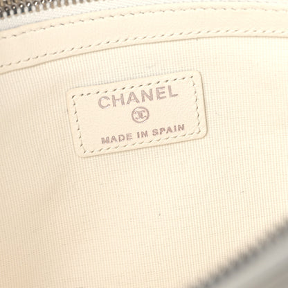 Chanel Lambskin Quilted Studded CC Medium Cosmetic Case White 6 of 8