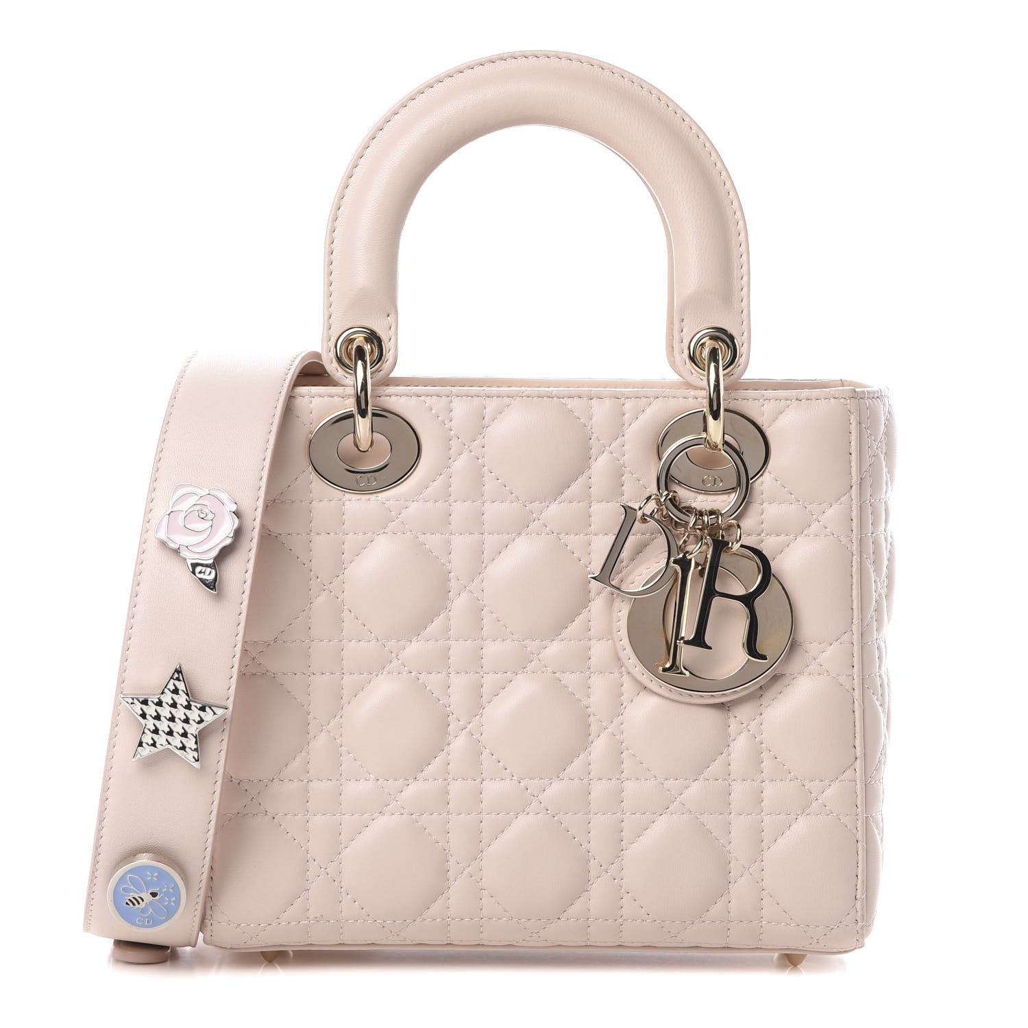 Christian Dior Lambskin Cannage Small Lucky Badges My Lady Dior Pink 1 of 15