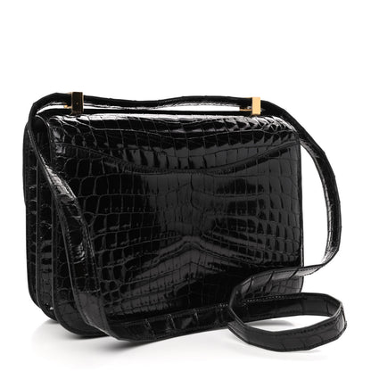 Hermes Shiny Niloticus Crocodile Constance 24 Black 2 of 20