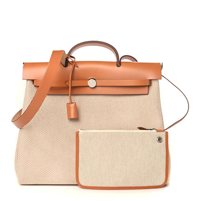 Hermes Vache Hunter Calfskin Criss Viking Herbag Zip Retourne 39 MM Ecru Beige Naturel 1 of 10