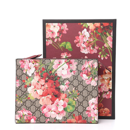 Gucci GG Supreme Monogram Blooms Large Cosmetic Case Beige Multicolor Dry Rose 9 of 9
