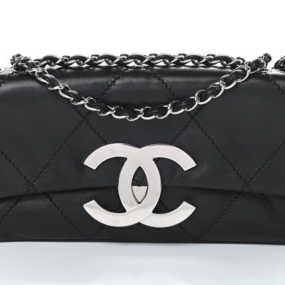 Chanel Lambskin Diamond Stitched CC East West Flap Black 9 of 16