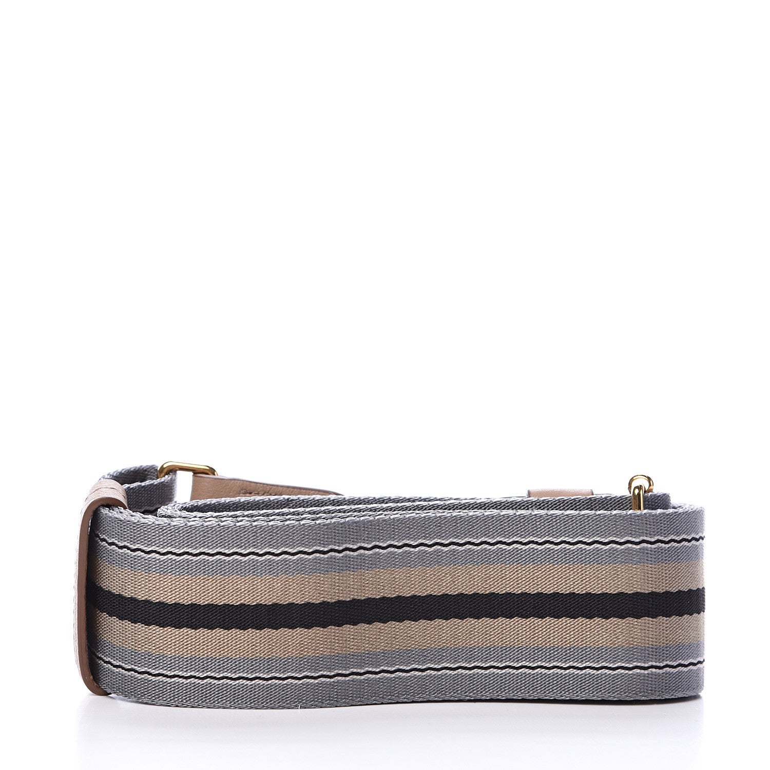 Prada Vitello Daino Striped Fabric Shoulder Strap Cammeo 2 of 3