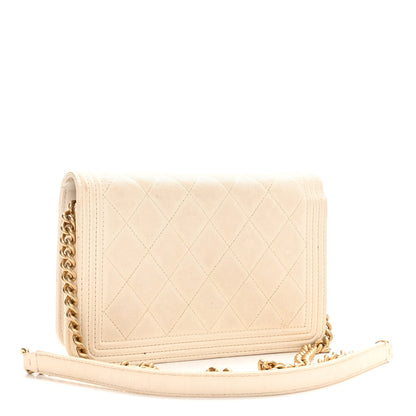 Chanel Caviar Quilted Boy Wallet On Chain WOC White 3 of 13